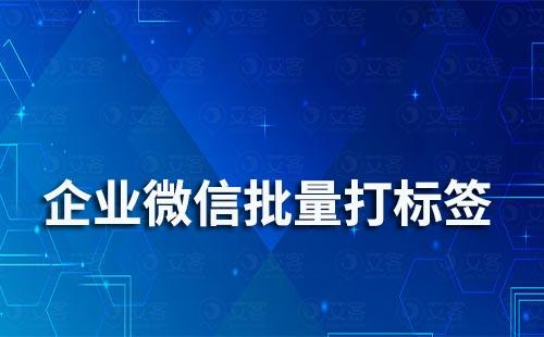 企业微信标签可以批量设置吗